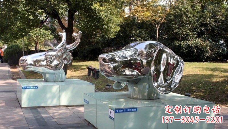 广西不锈钢十二生肖动物头像雕塑的魅力