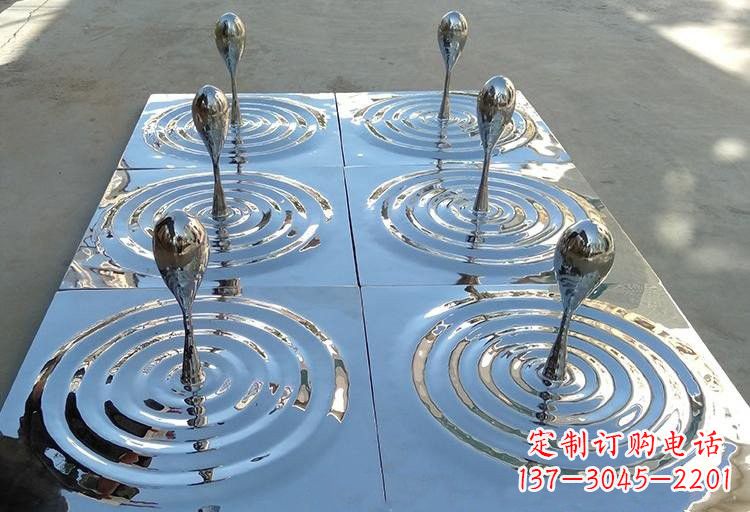 广西不锈钢水滴雕塑激发自然之美