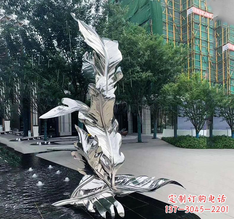 广西不锈钢公园树叶雕塑精美绝伦