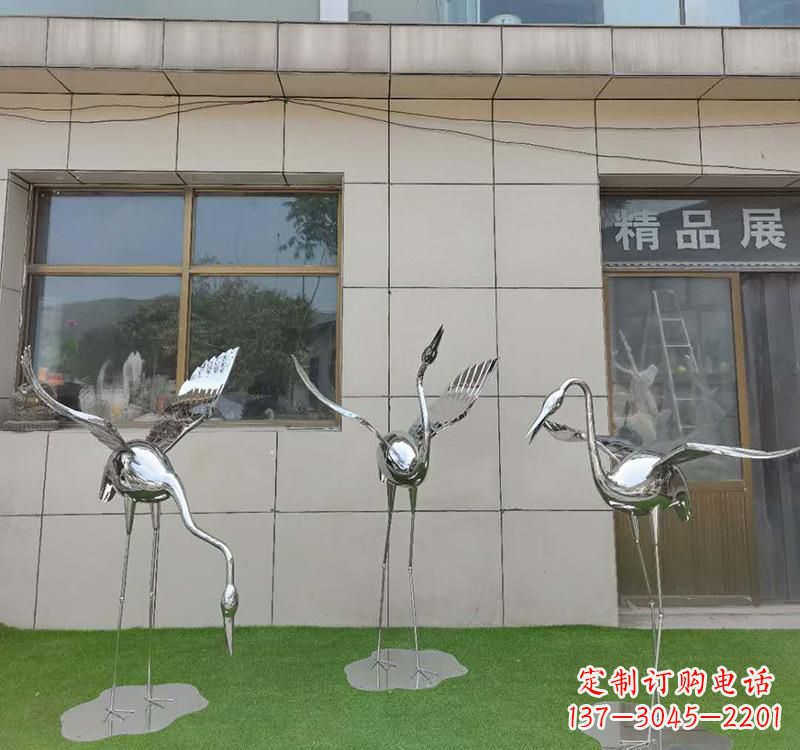 广西不锈钢仙鹤雕塑传承传统文化