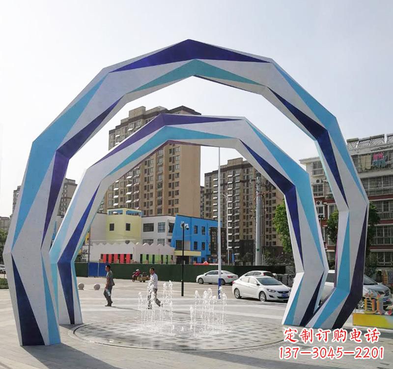 广西不锈钢拱门雕塑令人惊叹的艺术品