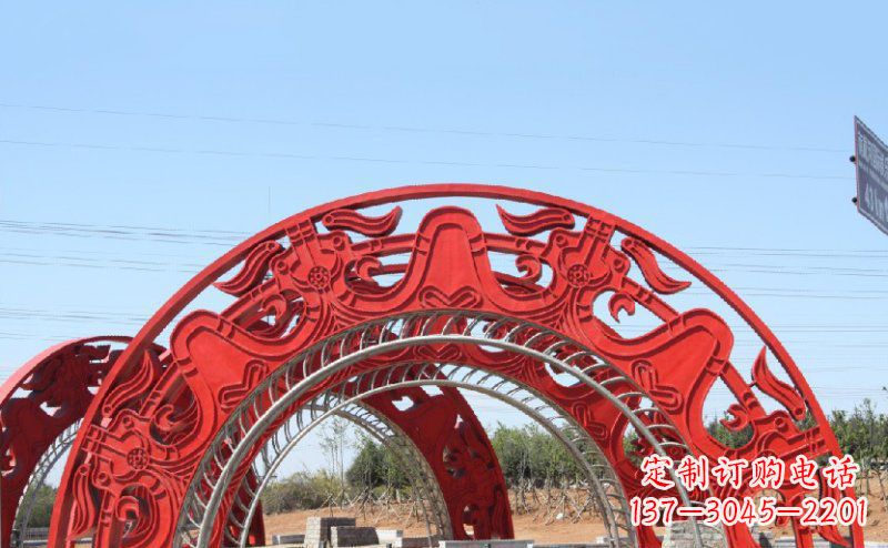广西不锈钢拱门雕塑美丽的艺术精品