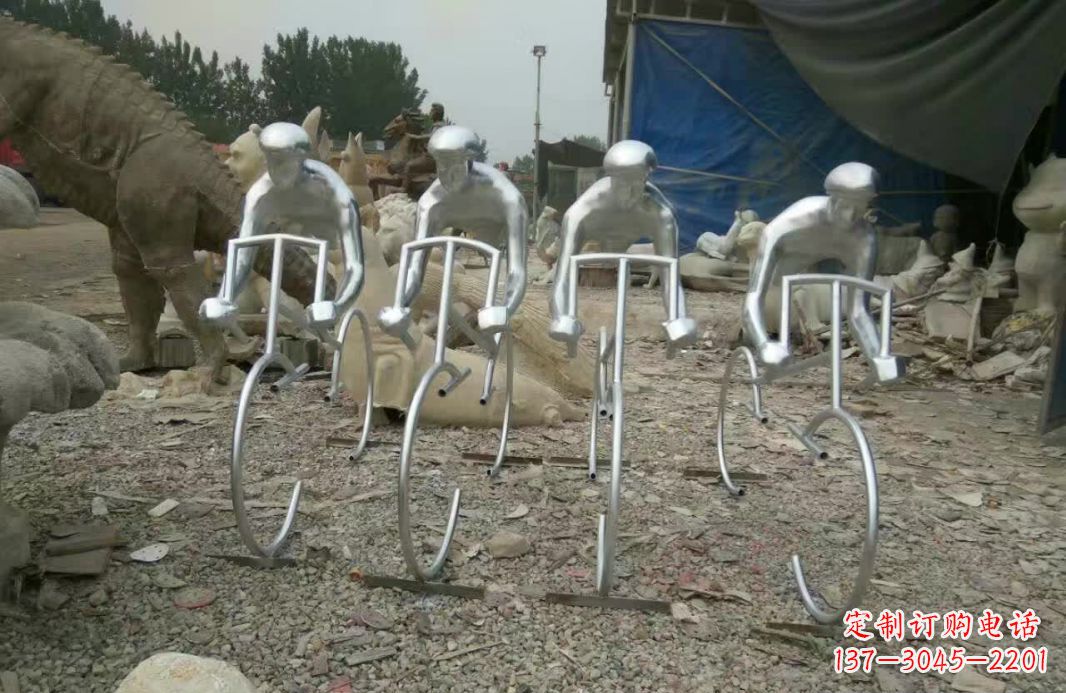 广西不锈钢自行车雕塑——美丽的自行车文化精神
