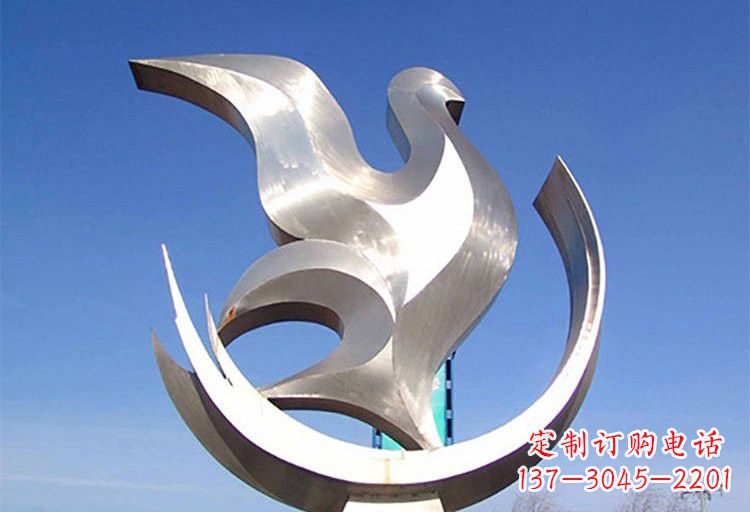 广西不锈钢鸽子雕塑象征着和平