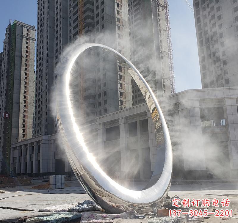 广西不锈钢圆环雕塑给城市带来独特美感