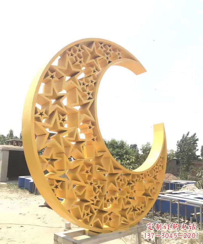 广西不锈钢月亮雕塑象征着梦想与希望