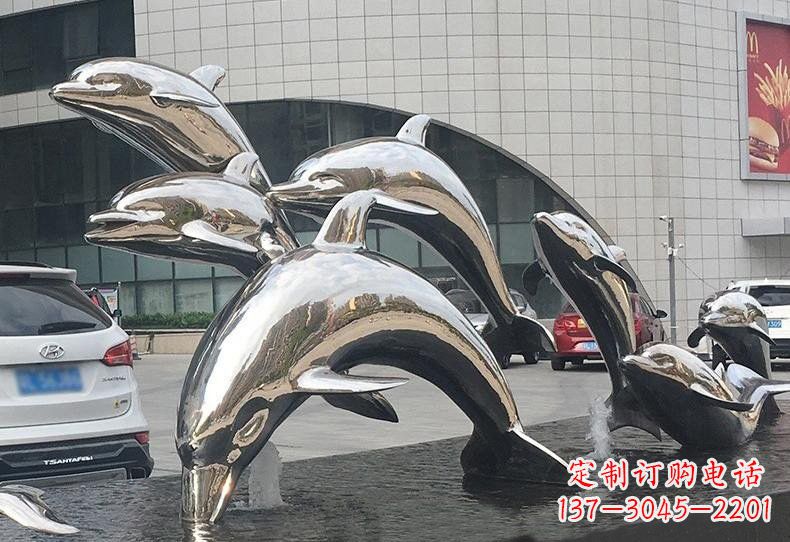 广西不锈钢海豚雕塑——精美绝伦