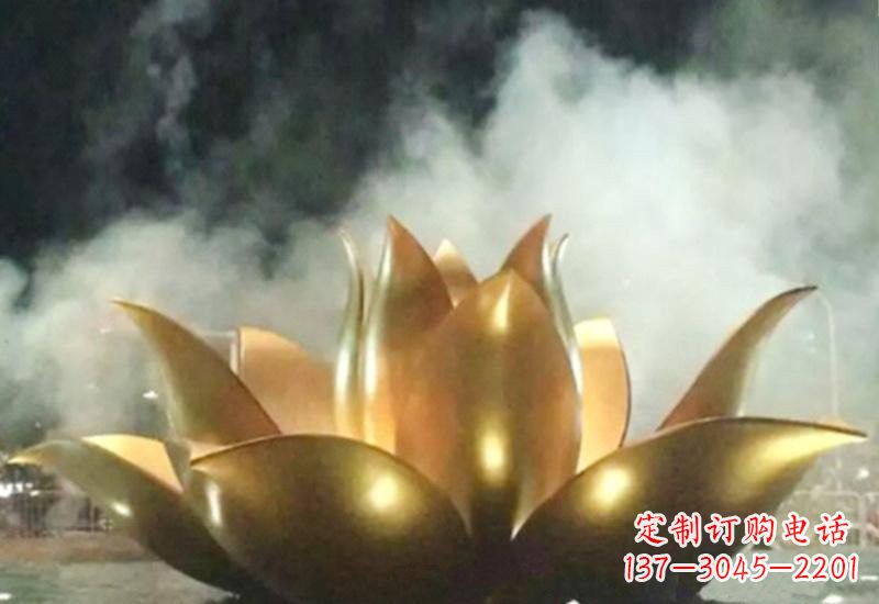 广西不锈钢莲花喷泉雕塑——让美景更加精彩