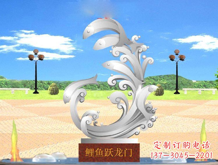 广西不锈钢广场上的龙雕塑