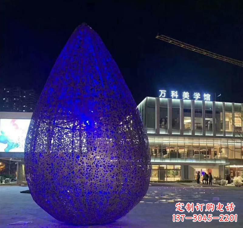 广西不锈钢水滴雕塑-自然之美