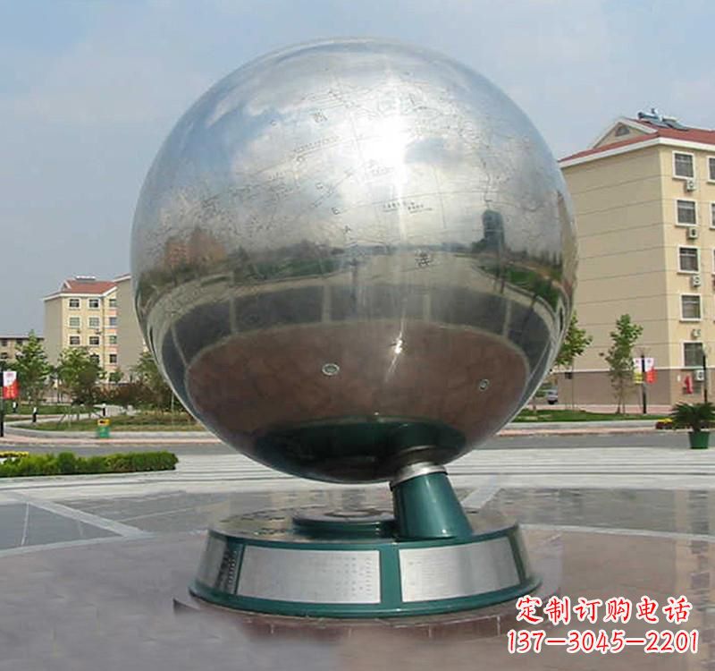 广西不锈钢地球雕塑现代艺术的精美结合