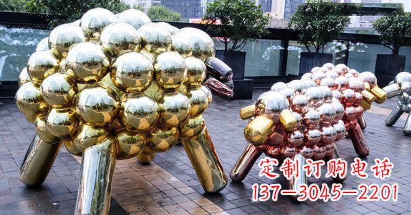 广西不锈钢动物雕塑肖恩的小羊