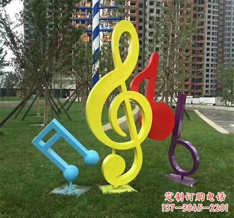 广西不锈钢音符雕塑音乐的流动之美