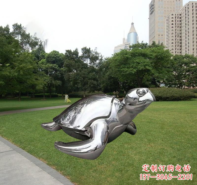 广西不锈钢海龟雕塑传承海洋文化的象征
