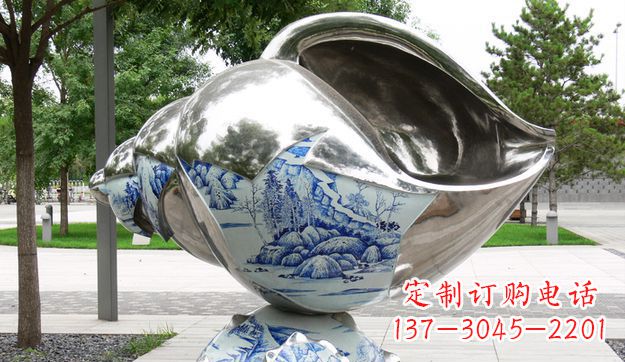 广西不锈钢海螺景观雕塑美轮美奂