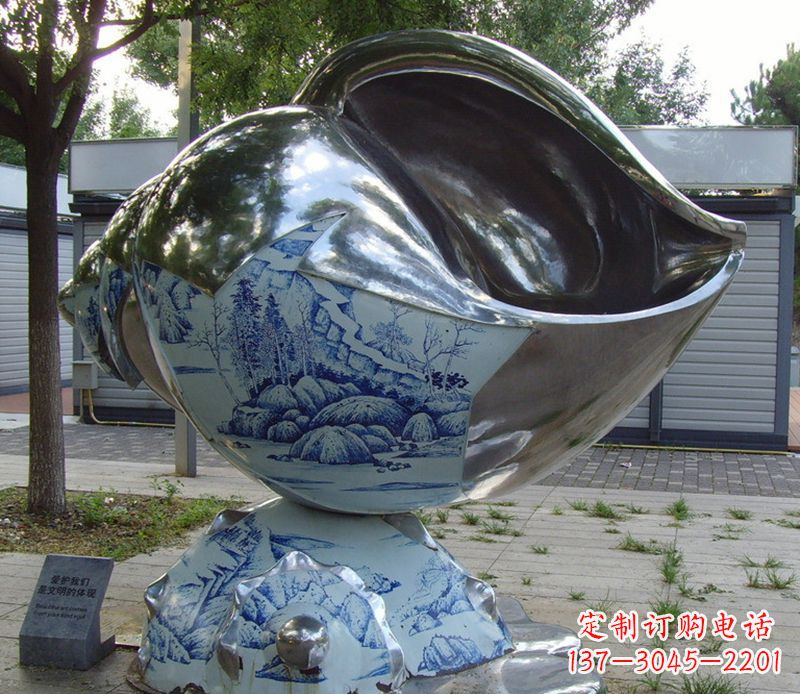 广西不锈钢海螺雕塑精致美观的艺术品
