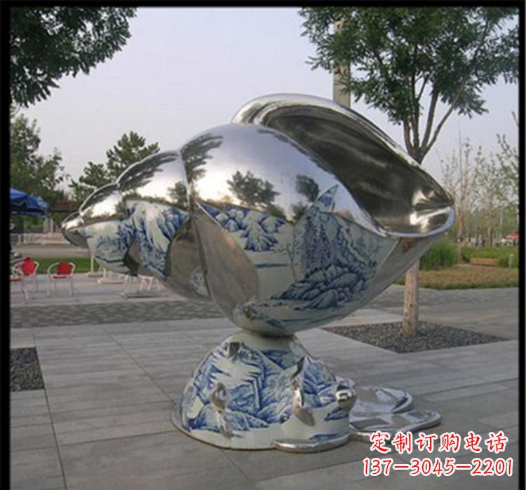 广西不锈钢海螺景观雕塑精美的海景景观