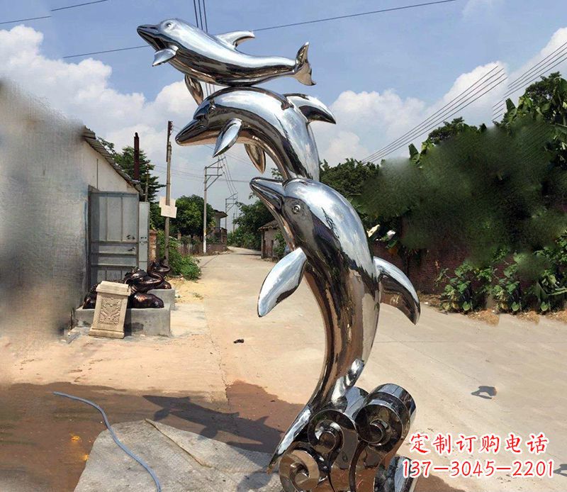 广西不锈钢海豚雕塑艺术的浪漫