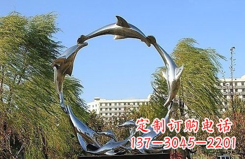 广西不锈钢海豚雕塑美的化身