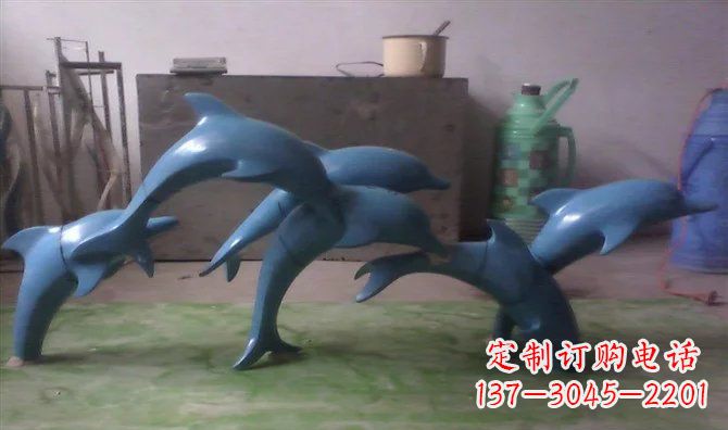 广西不锈钢海豚雕塑精致的艺术品