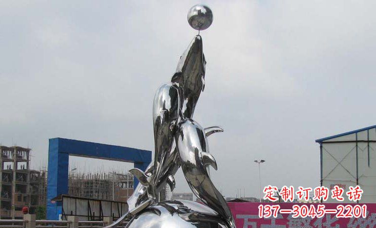 广西不锈钢海豚雕塑海洋之美的象征