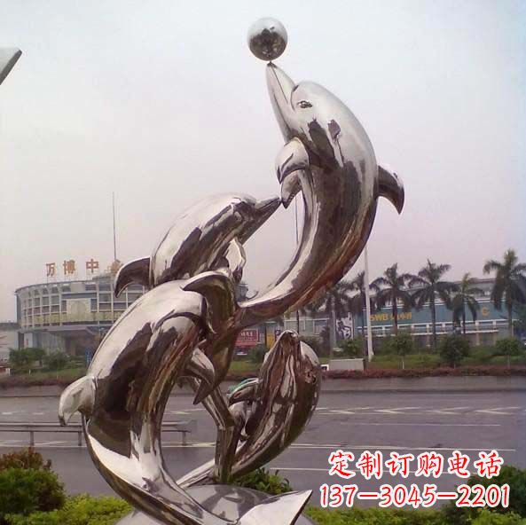 广西不锈钢海豚雕塑艺术之美