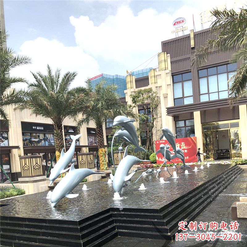 广西精美海豚喷泉,点缀城市企业街道