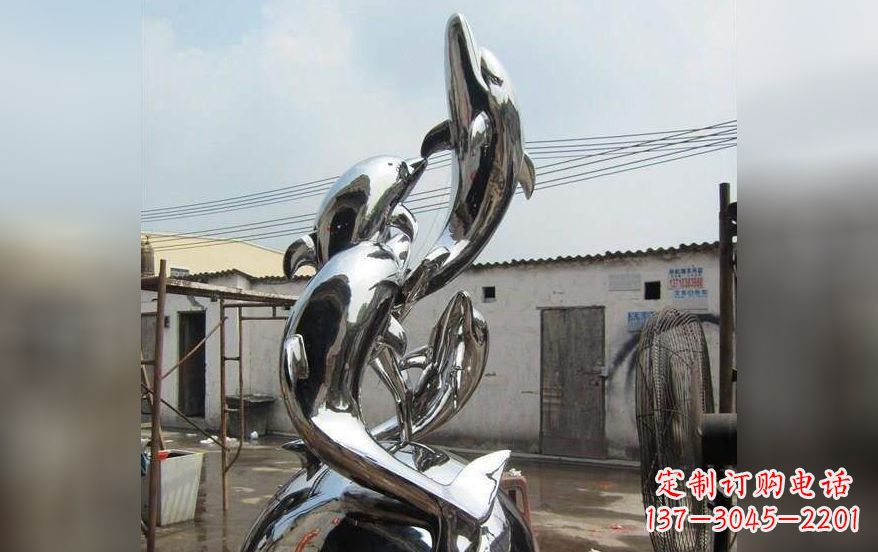 广西海豚之美——不锈钢海豚雕塑