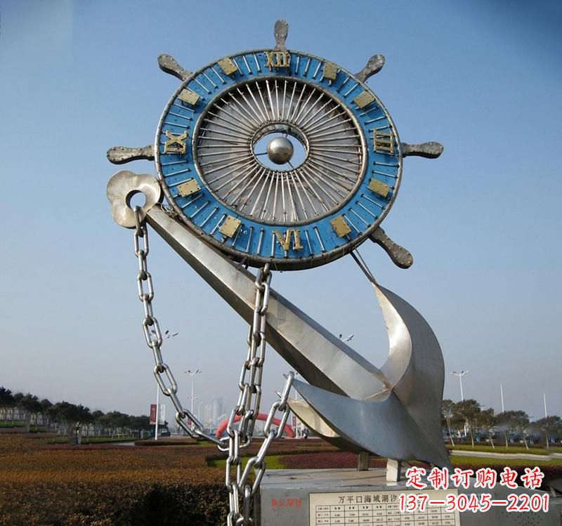 广西不锈钢海洋船舵雕塑海洋之美的象征