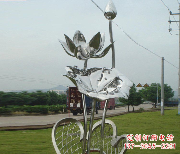广西精美不锈钢荷叶雕塑