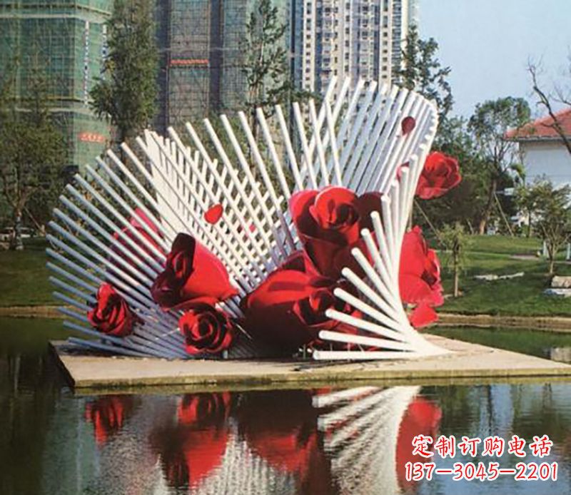 广西不锈钢玫瑰雕塑——美丽的艺术之作