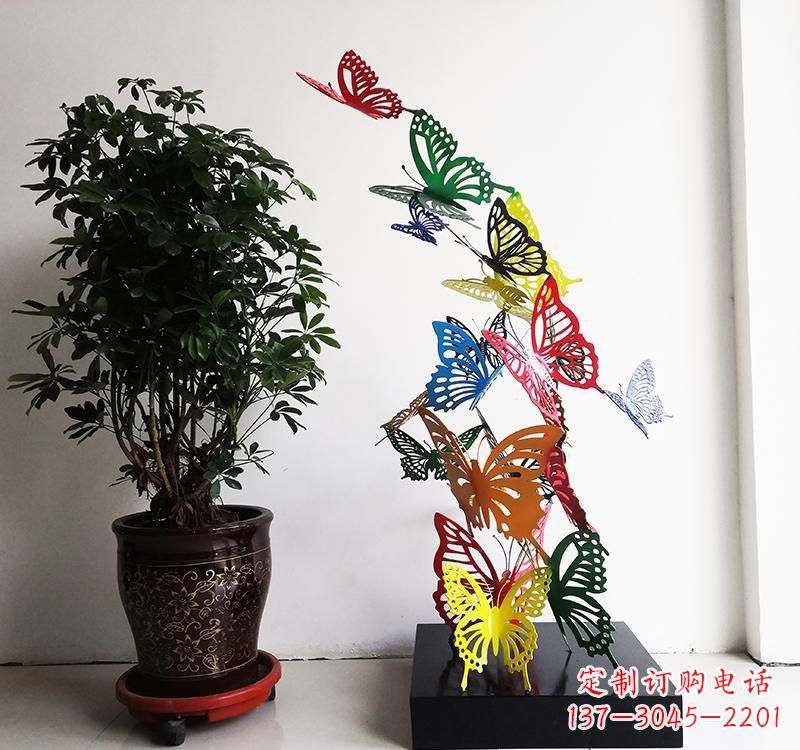 广西不锈钢蝴蝶雕塑精美的艺术品