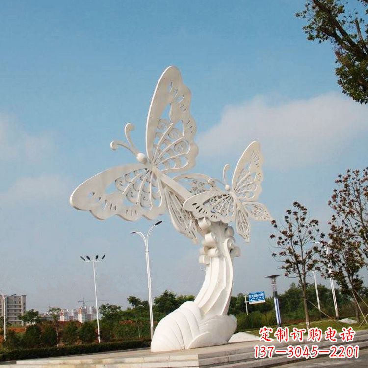 广西不锈钢蝴蝶雕塑——美丽传递自然之美