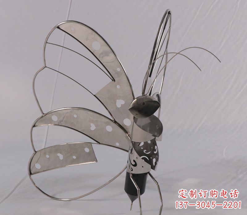 广西不锈钢蝴蝶雕塑精美的艺术品