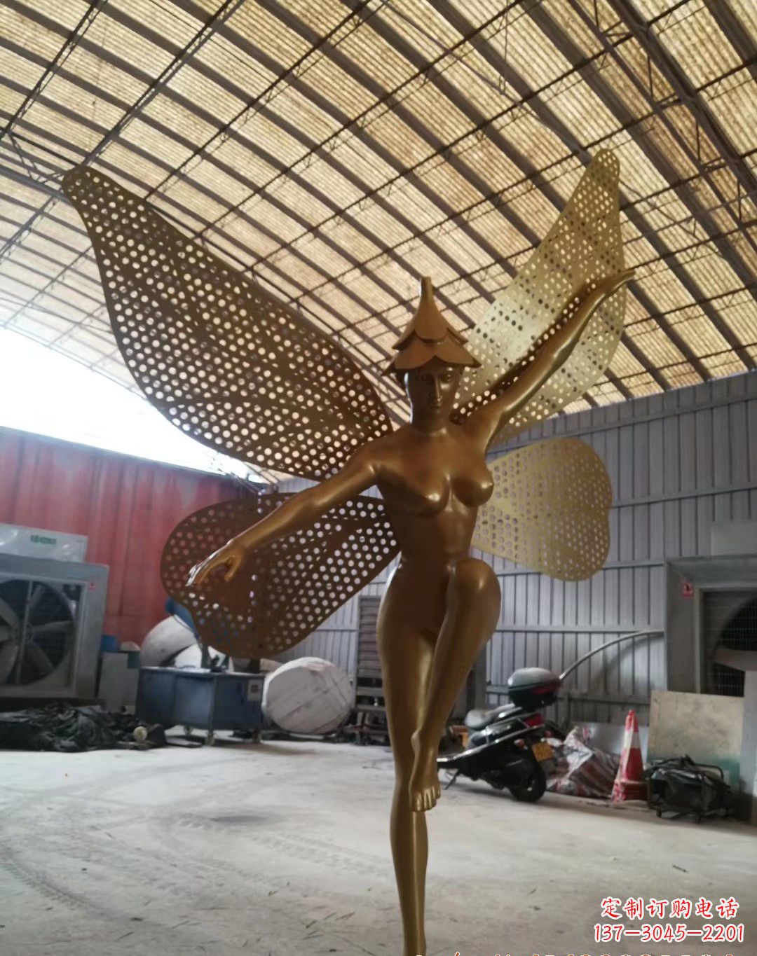 广西不锈钢蝴蝶仙子雕塑精美的美丽之作