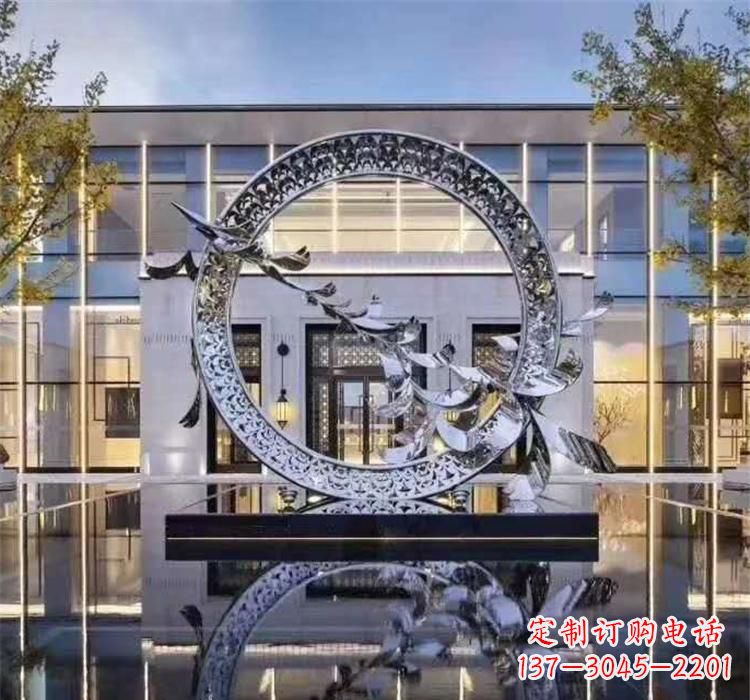 广西大雁飞翔,不锈钢户外雕塑雍容陈列