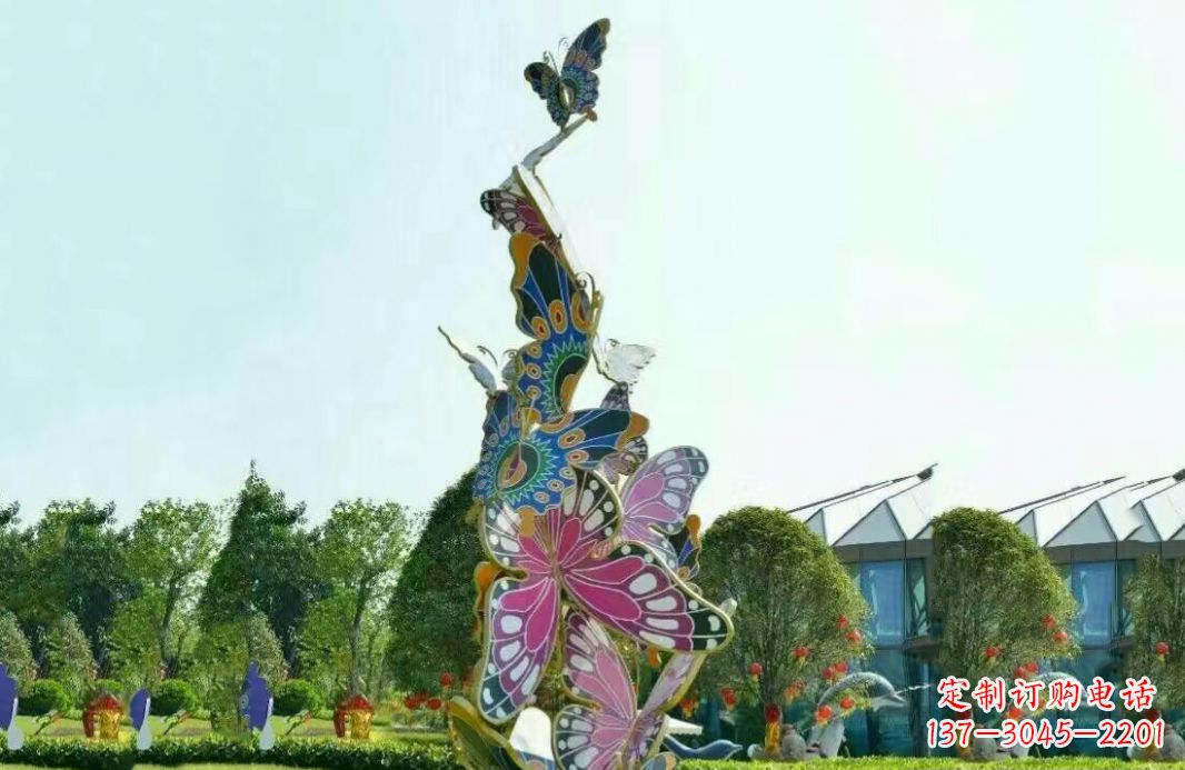 广西不锈钢蝴蝶美丽的雕塑之美