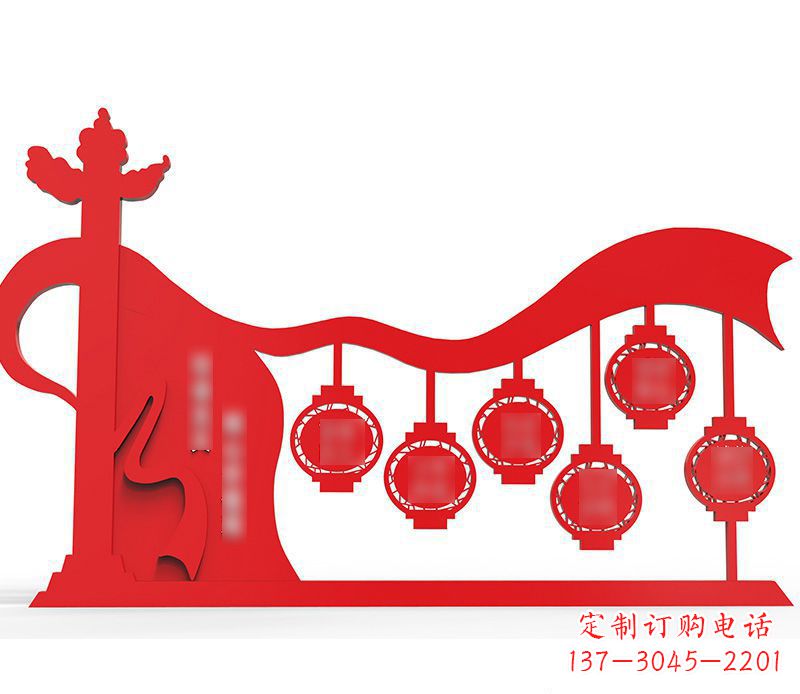 广西灯笼雕塑传承社会主义核心价值观