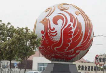 广西不锈钢凤凰浮雕圆球雕塑精美雕塑把艺术带到生活中