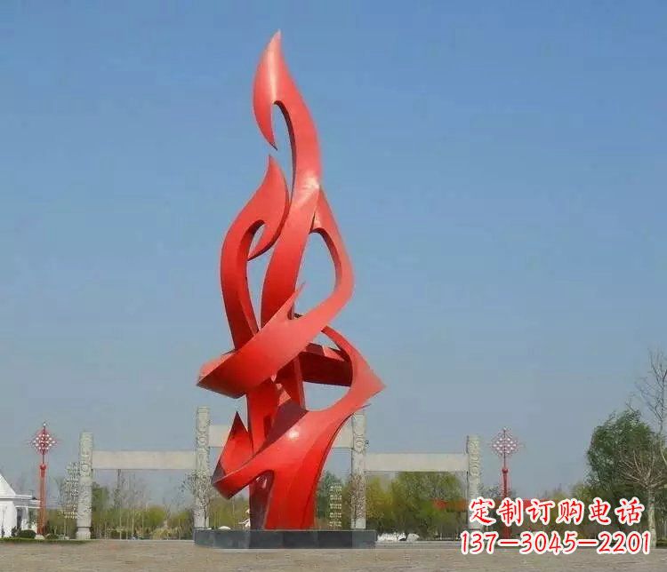 广西火苗雕塑点缀城市景观