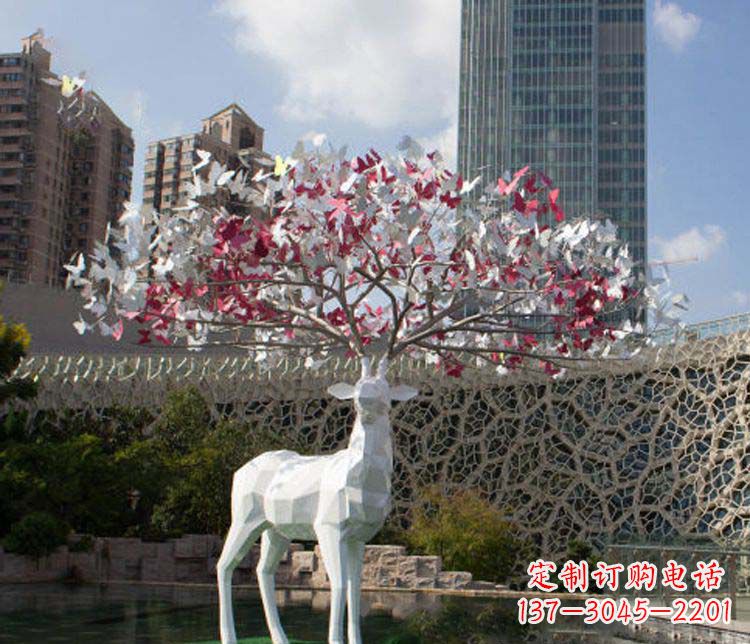广西不锈钢梅花鹿雕塑艺术的精美结晶