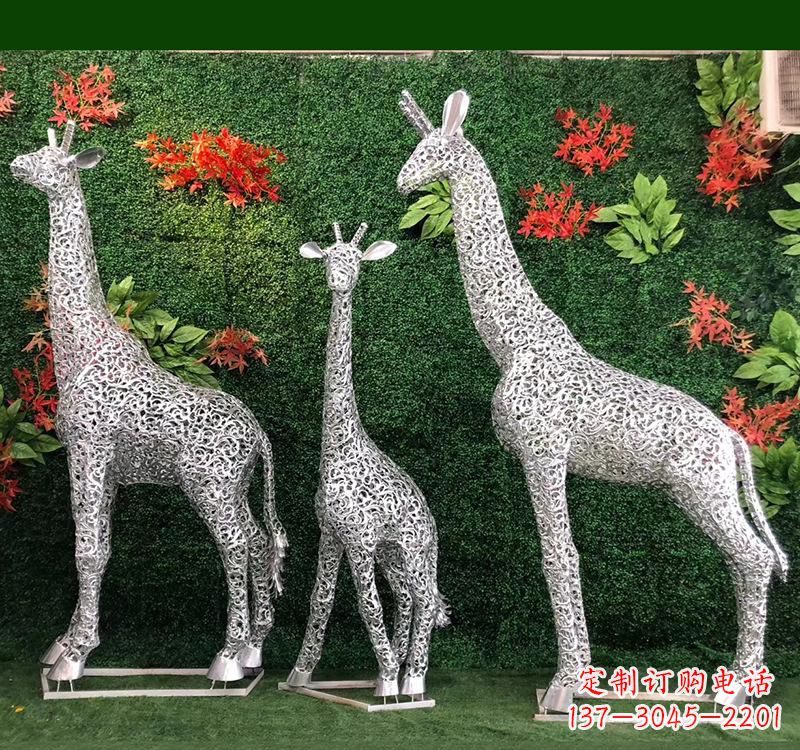 广西不锈钢长颈鹿雕塑艺术与美的完美结合