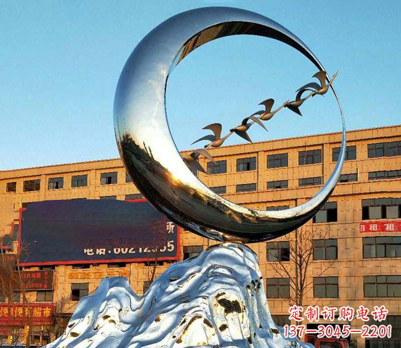 广西雁雕塑不锈钢的艺术精灵