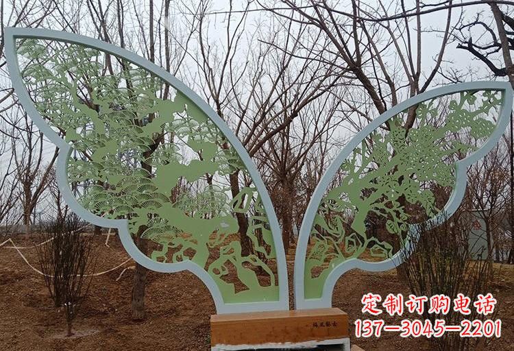 广西不锈钢剪纸蝴蝶翅膀雕塑
