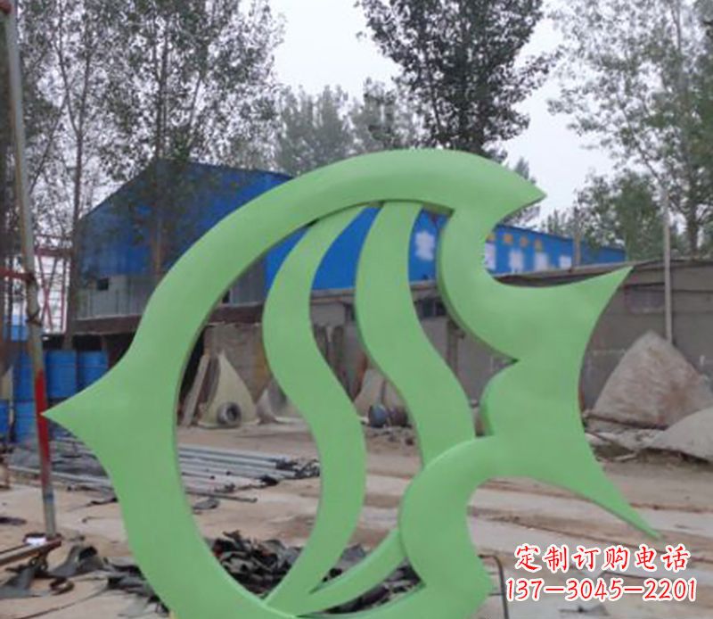 广西不锈钢剪纸鲤鱼雕塑——传承传统艺术