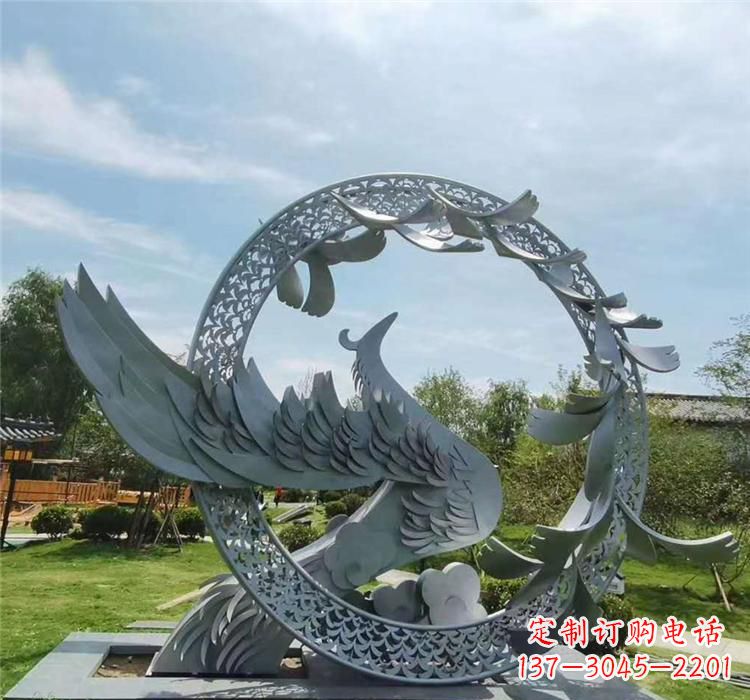 广西不锈钢简易凤凰雕塑精美绝伦