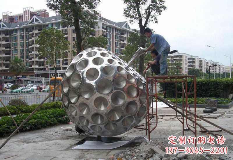 广西不锈钢苹果雕塑