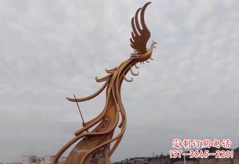 广西不锈钢凤凰雕塑精致美观
