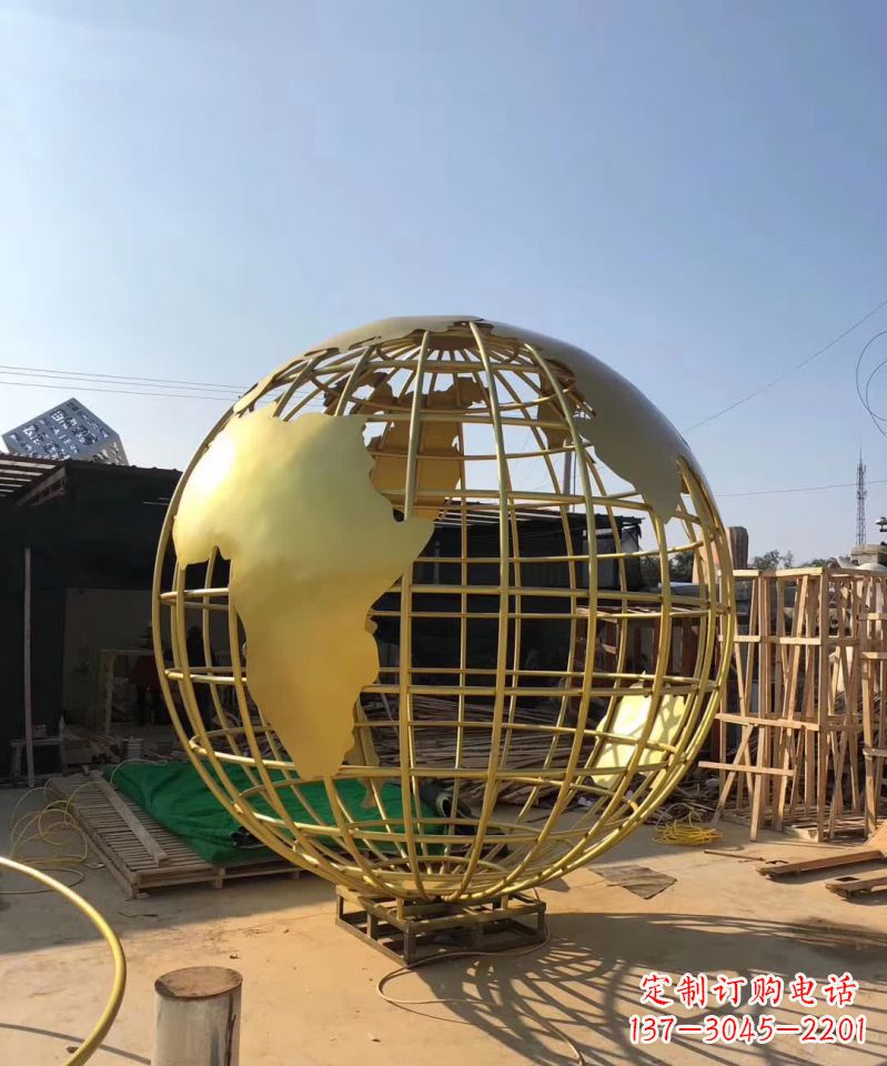 广西不锈钢金属地球仪雕塑一种视觉美学的精美艺术