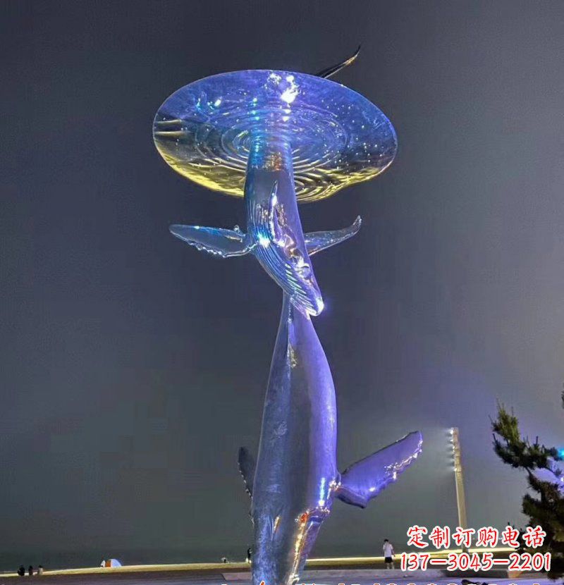 广西不锈钢鲸鱼雕塑——传承着海洋的精灵魅力